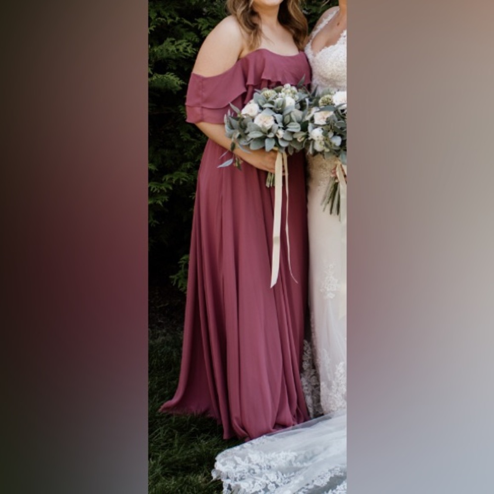 Pink Off the Shoulder Maxi Dress (Size 12 / Kennedy Blue brand)